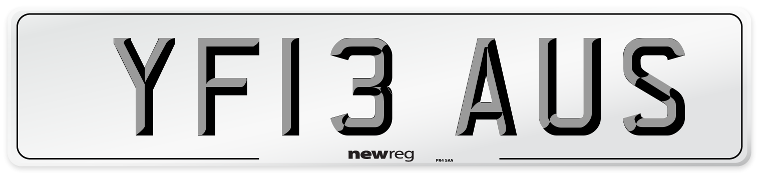 YF13 AUS Number Plate from New Reg
